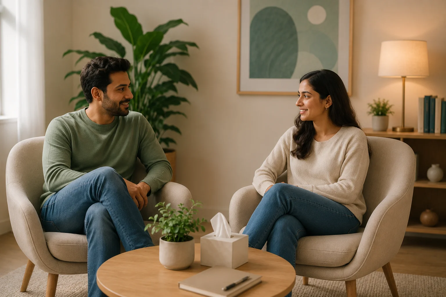 Couple reconnecting
